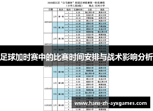 足球加时赛中的比赛时间安排与战术影响分析 足球加时赛中的比赛时间安排与战术影响分析